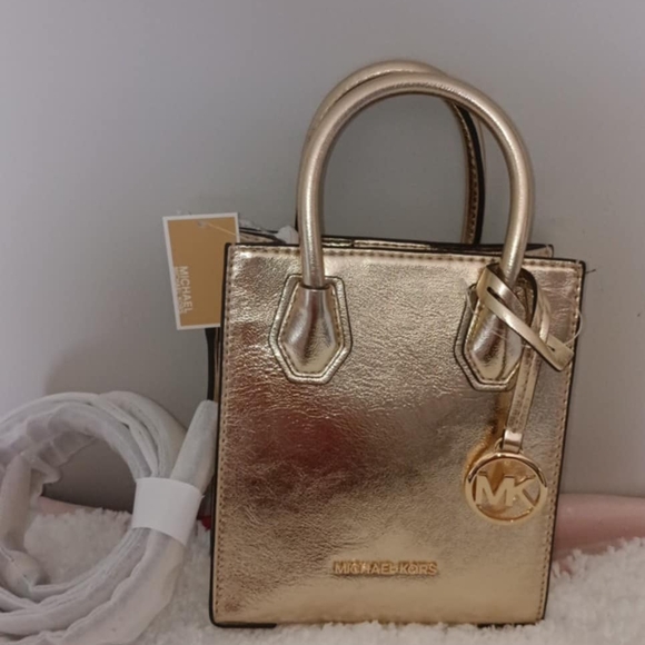 SALE Michael Kors Metallic Gold Mini Bag - Picture 1 of 5